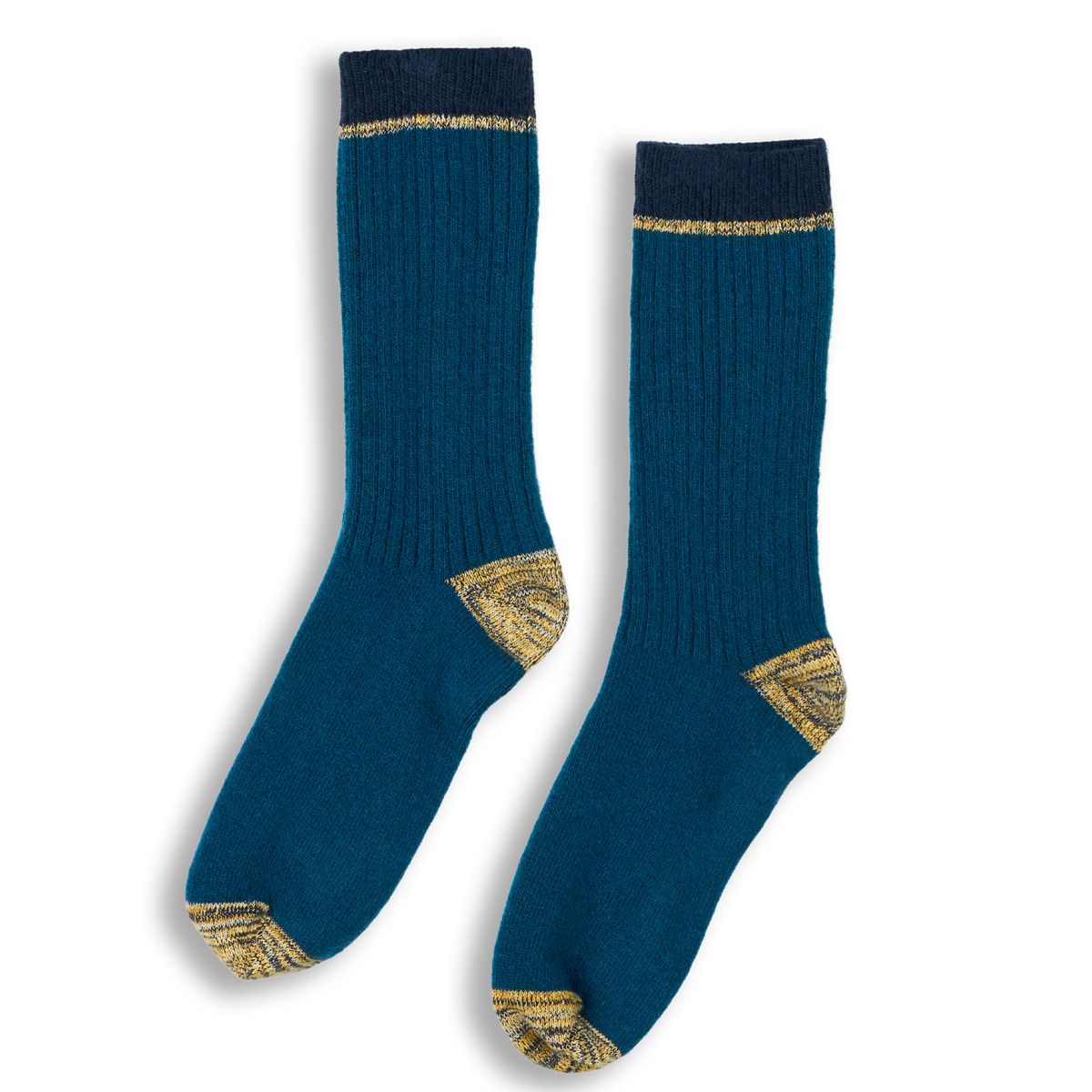 Rippstrick-Socken aus Woll-Baumwoll-Mix