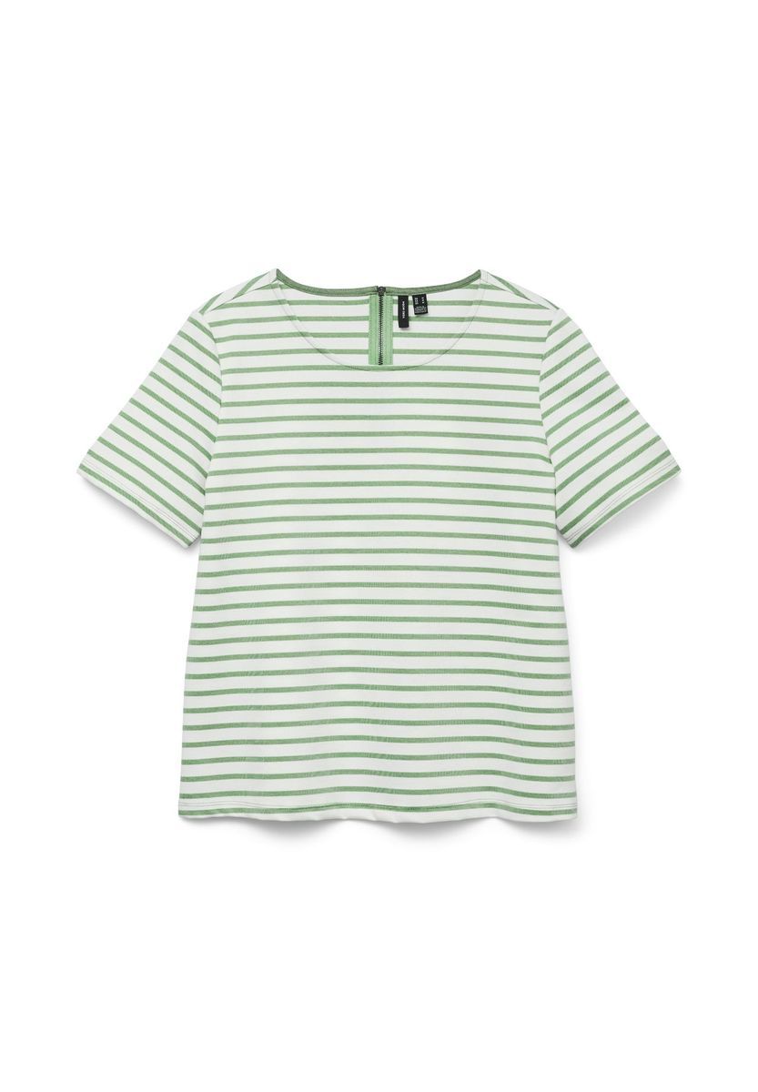 Gestreiftes Kurzarm-T-Shirt mit Rundhalsausschnitt