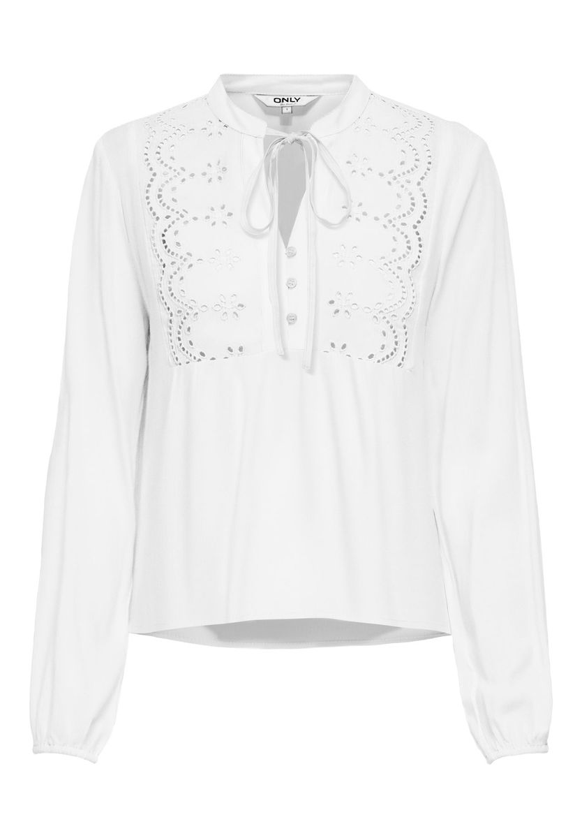 Elegante Bluse mit Lochstickerei
