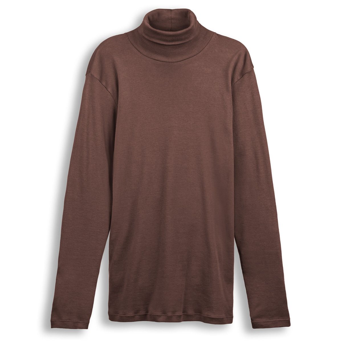 Bio-Baumwoll Feinripp-Rollkragenshirt