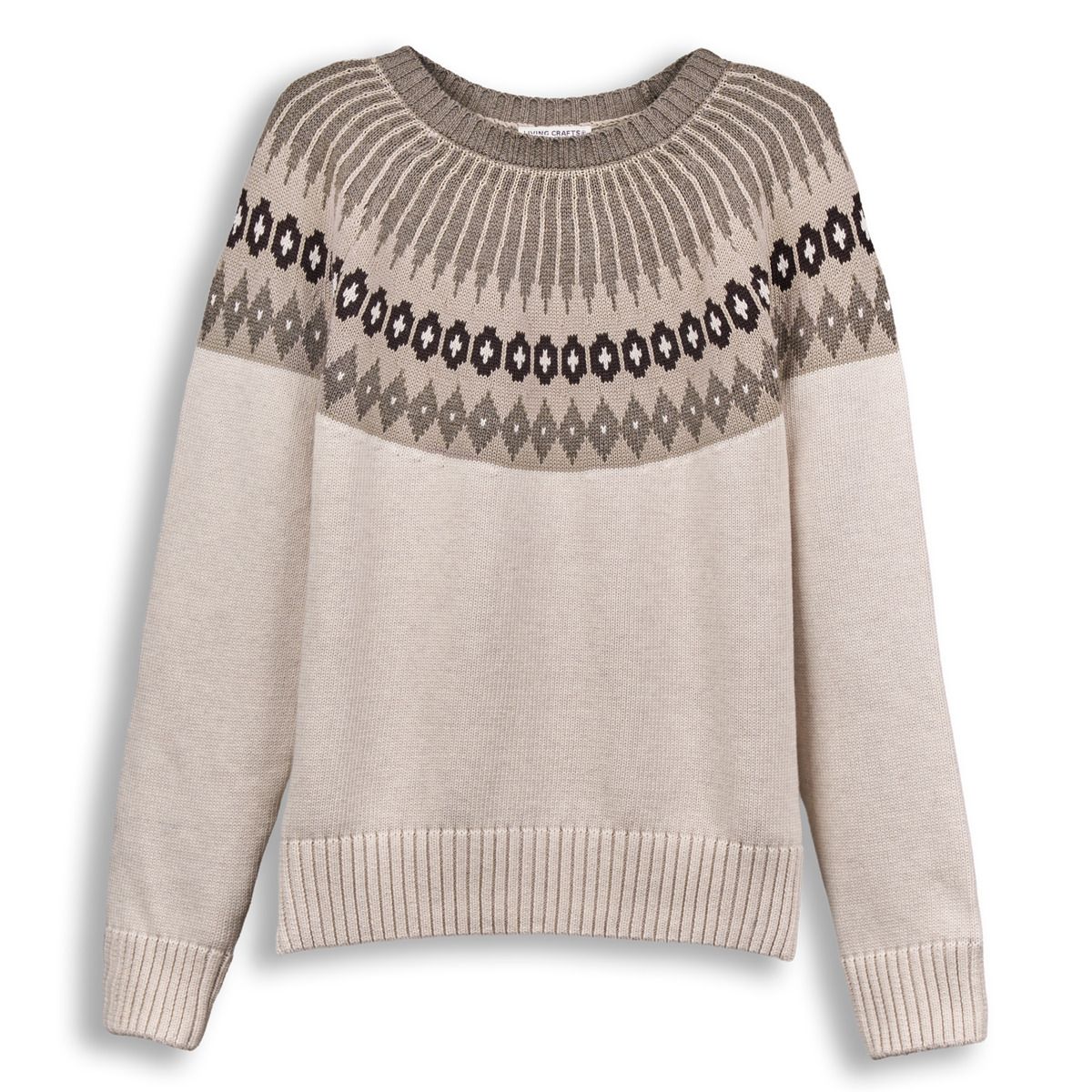 Nordischer Bio-Baumwollpullover mit Muster