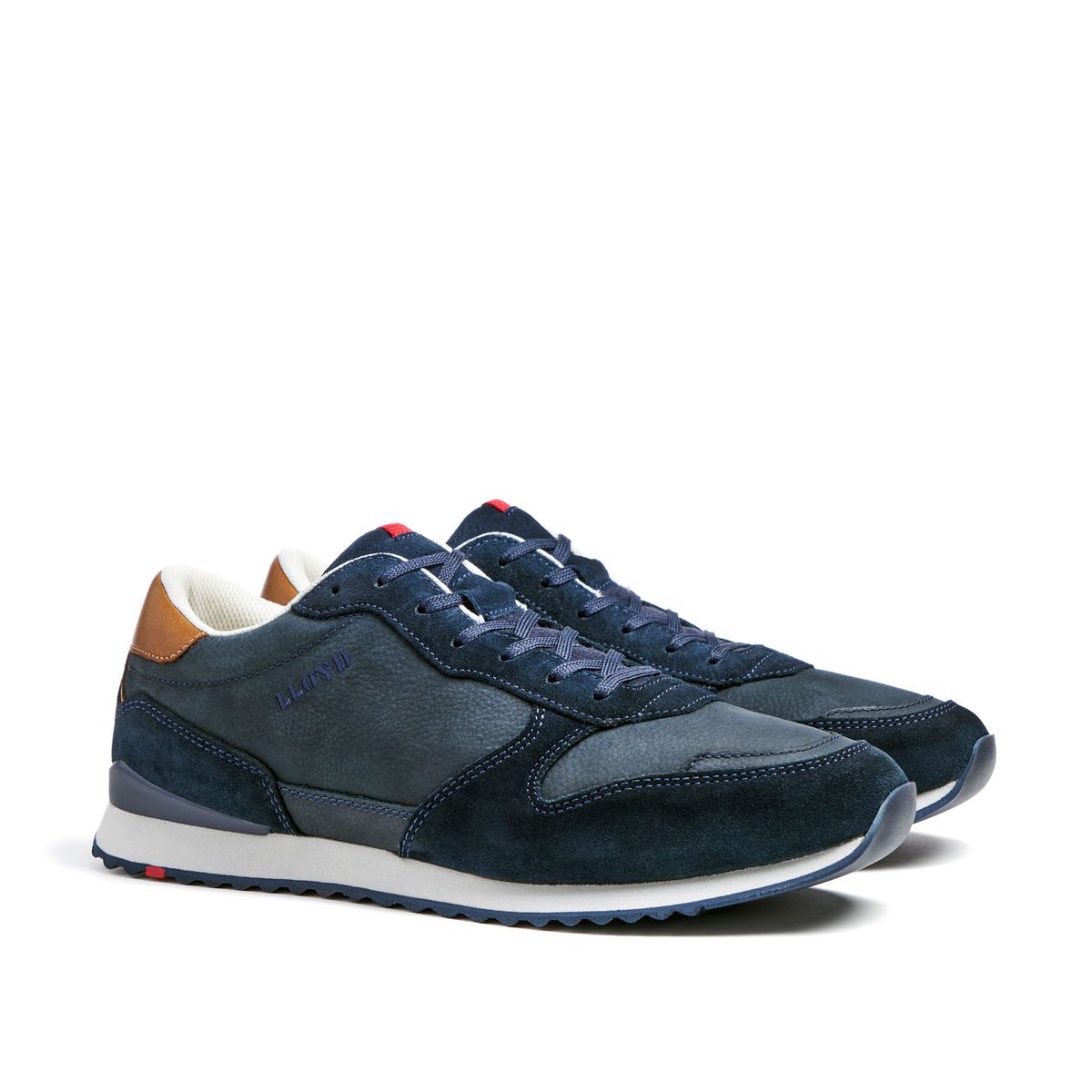 Low-Top-Sneaker aus Ledermix