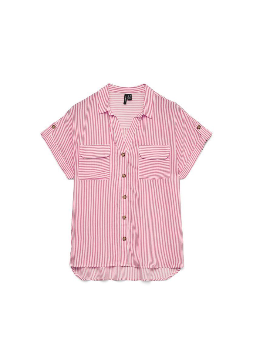 Gestreiftes Kurzarm-Hemd mit Knopfleiste