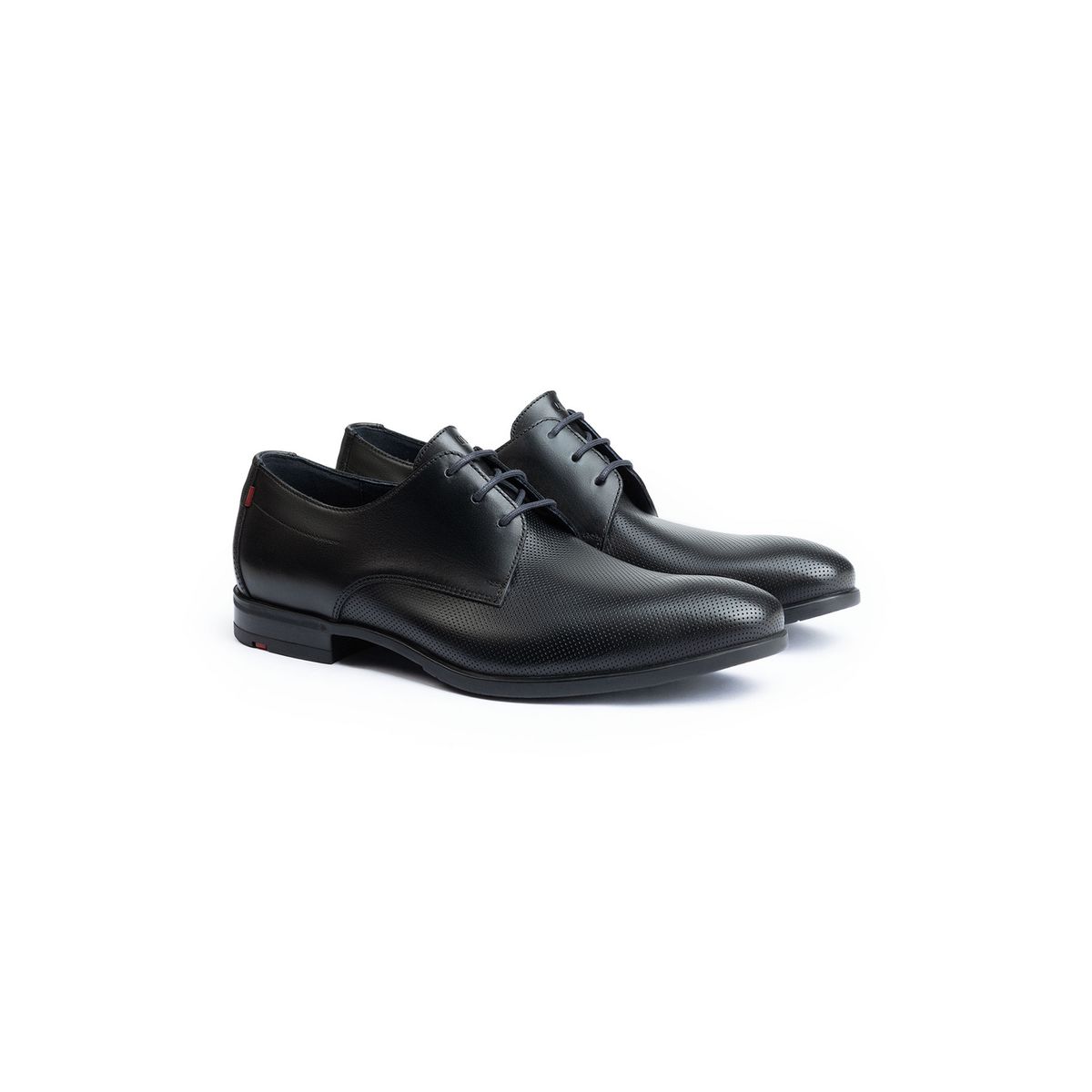 Strukturierte Leder-Derby-Schuhe