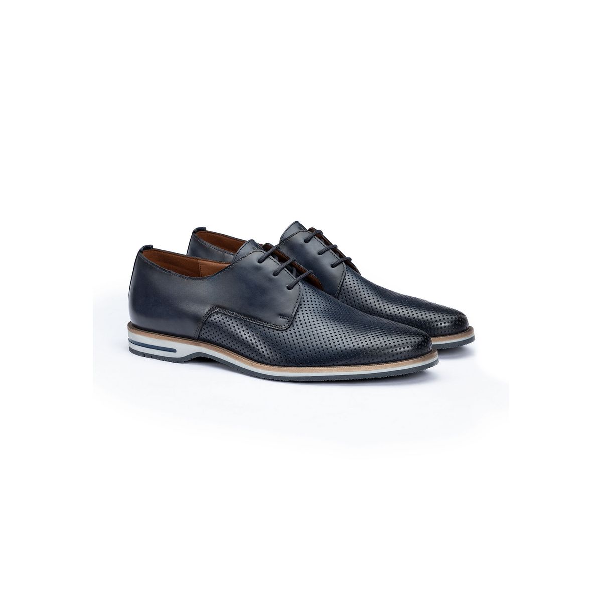 Derby-Schuhe aus geprägtem Leder