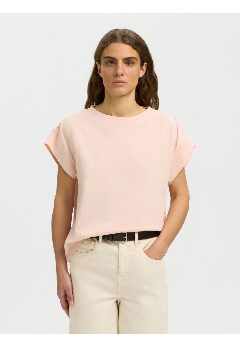 Baumwoll-T-Shirt mit lockerer Passform