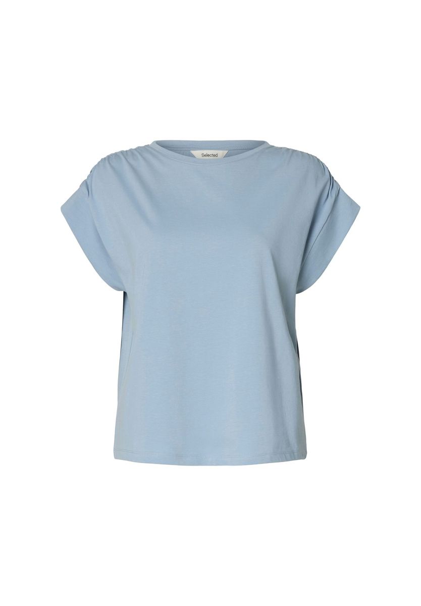 T-Shirt aus Baumwollmischgewebe mit Schulterdetails