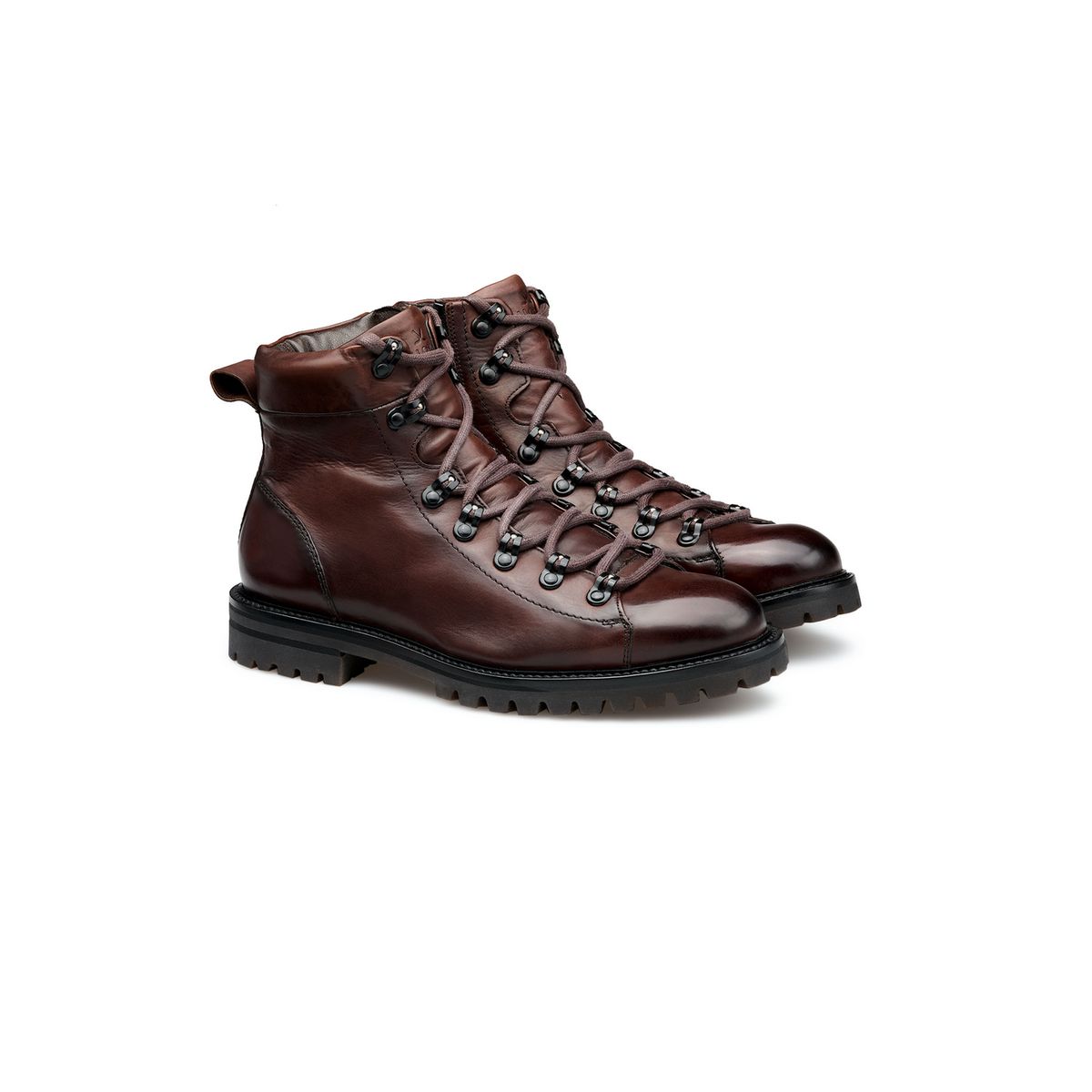 Warm gefütterte Leder-Schnürstiefel