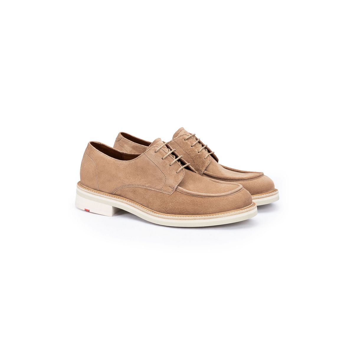 Wildleder-Derby-Schuhe mit Mokassin-Naht
