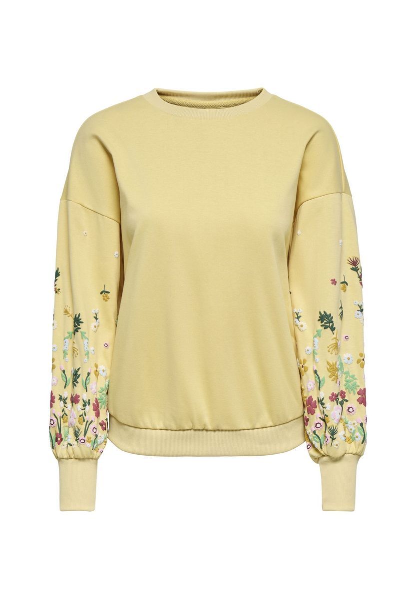 ONLY® Sweatshirt Brooke, Rippbündchen, für Damen, gelb, XS