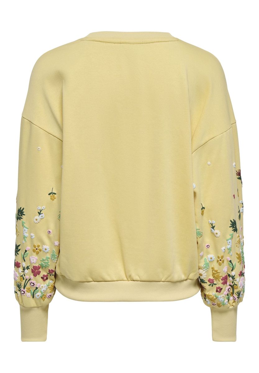 ONLY® Sweatshirt Brooke, Rippbündchen, für Damen, gelb, XS