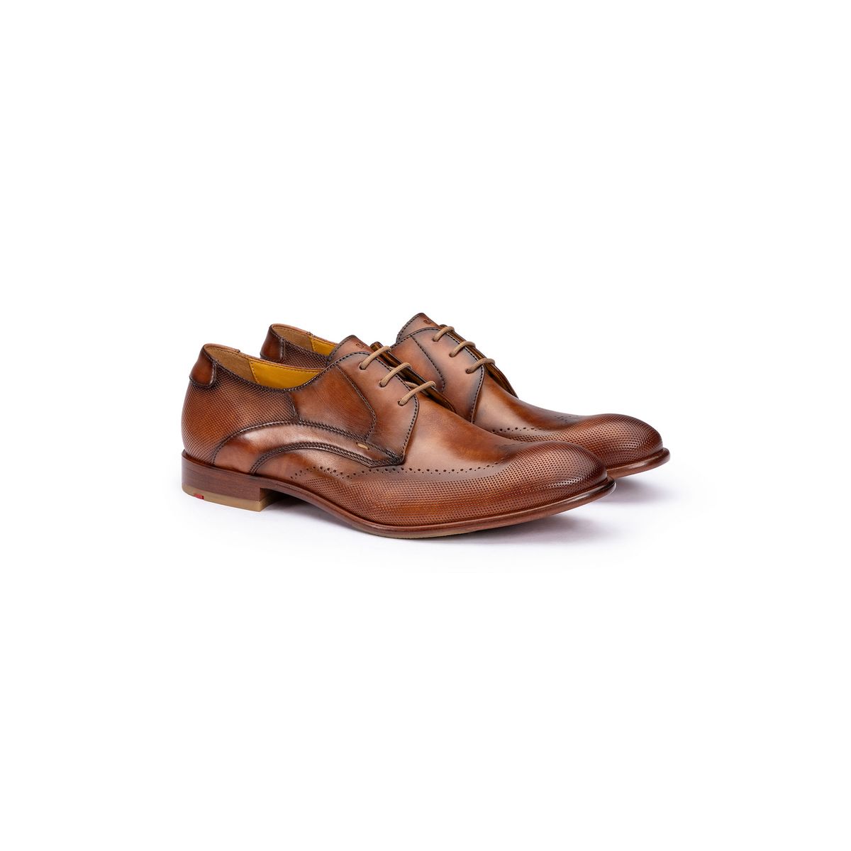 Geprägte Leder-Derby-Schuhe