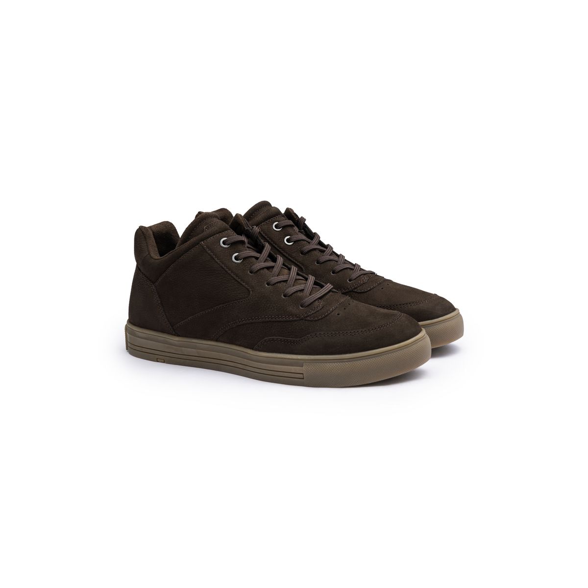 Geprägte Rauleder High-Top Sneaker