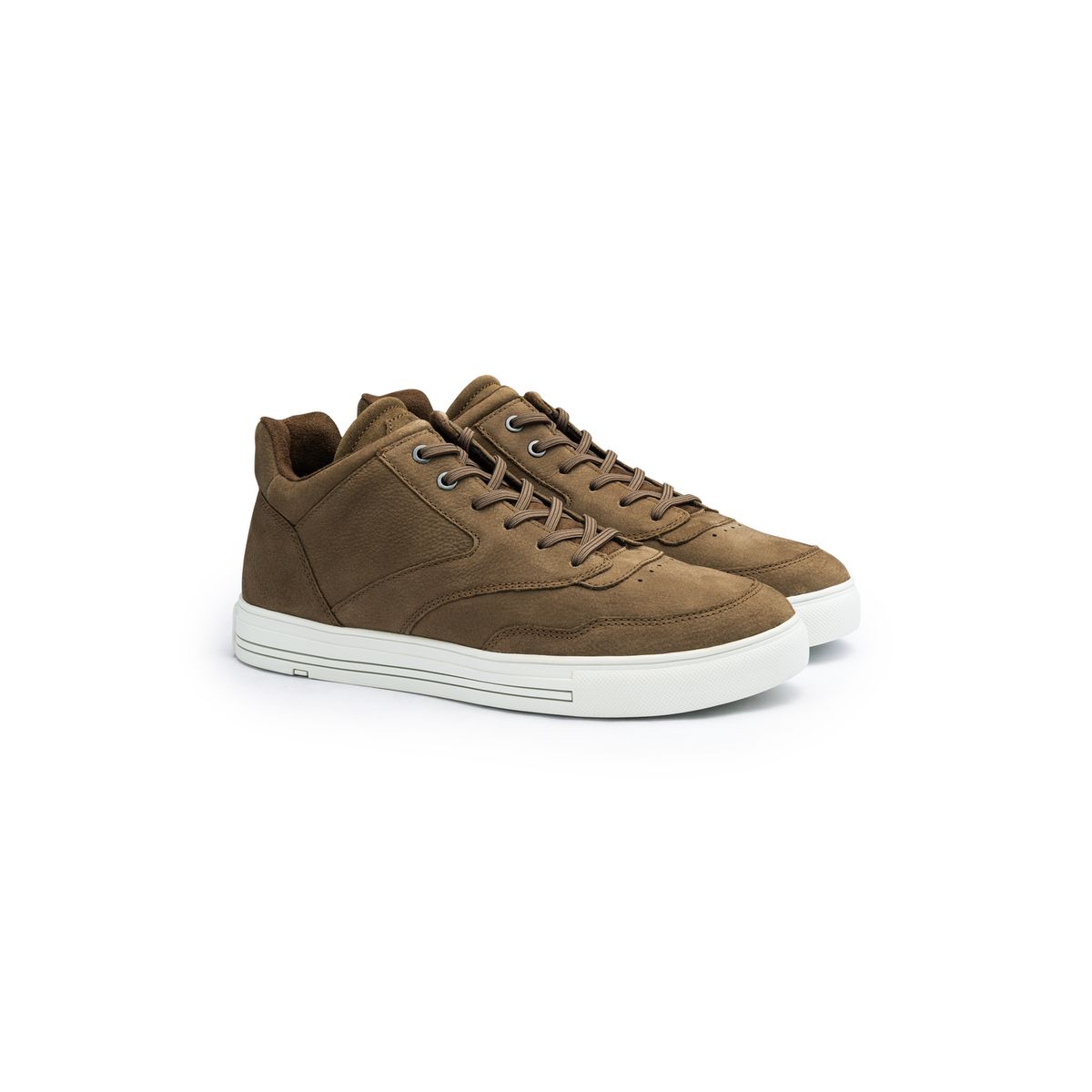 Geprägte Rauleder High-Top Sneaker
