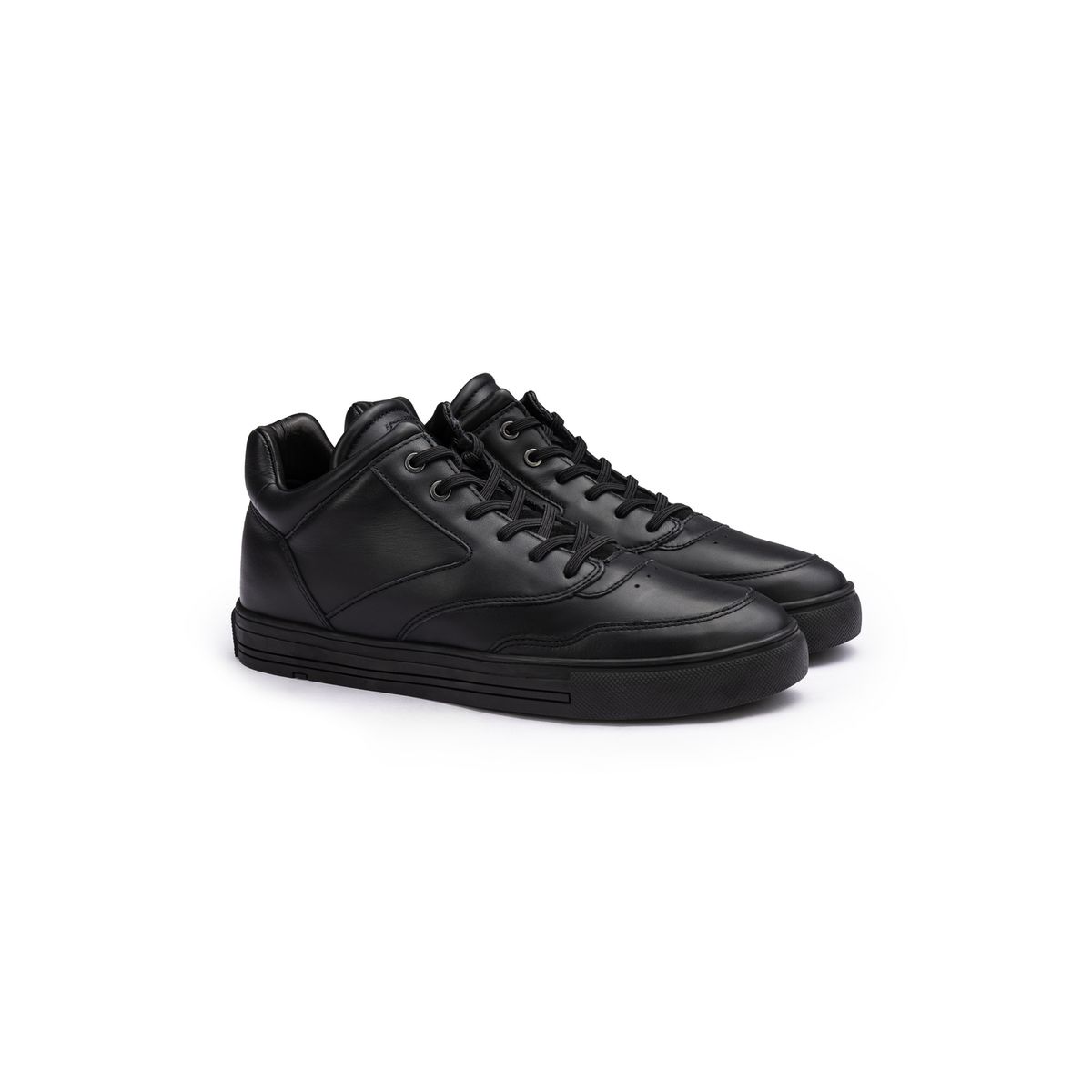 Mid-Top-Sneaker aus genarbtem Leder