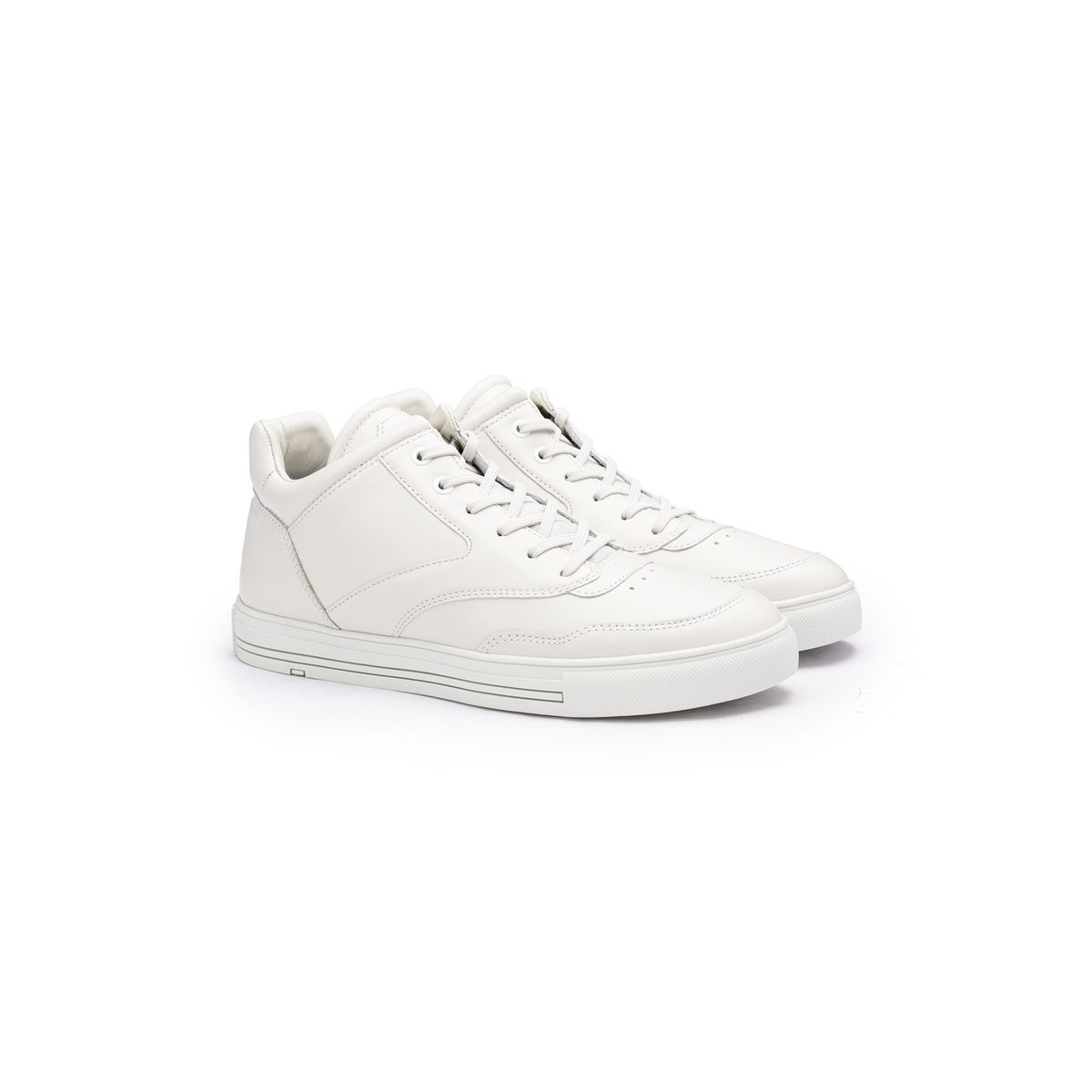 Mid-Top Sneaker aus genarbtem Leder