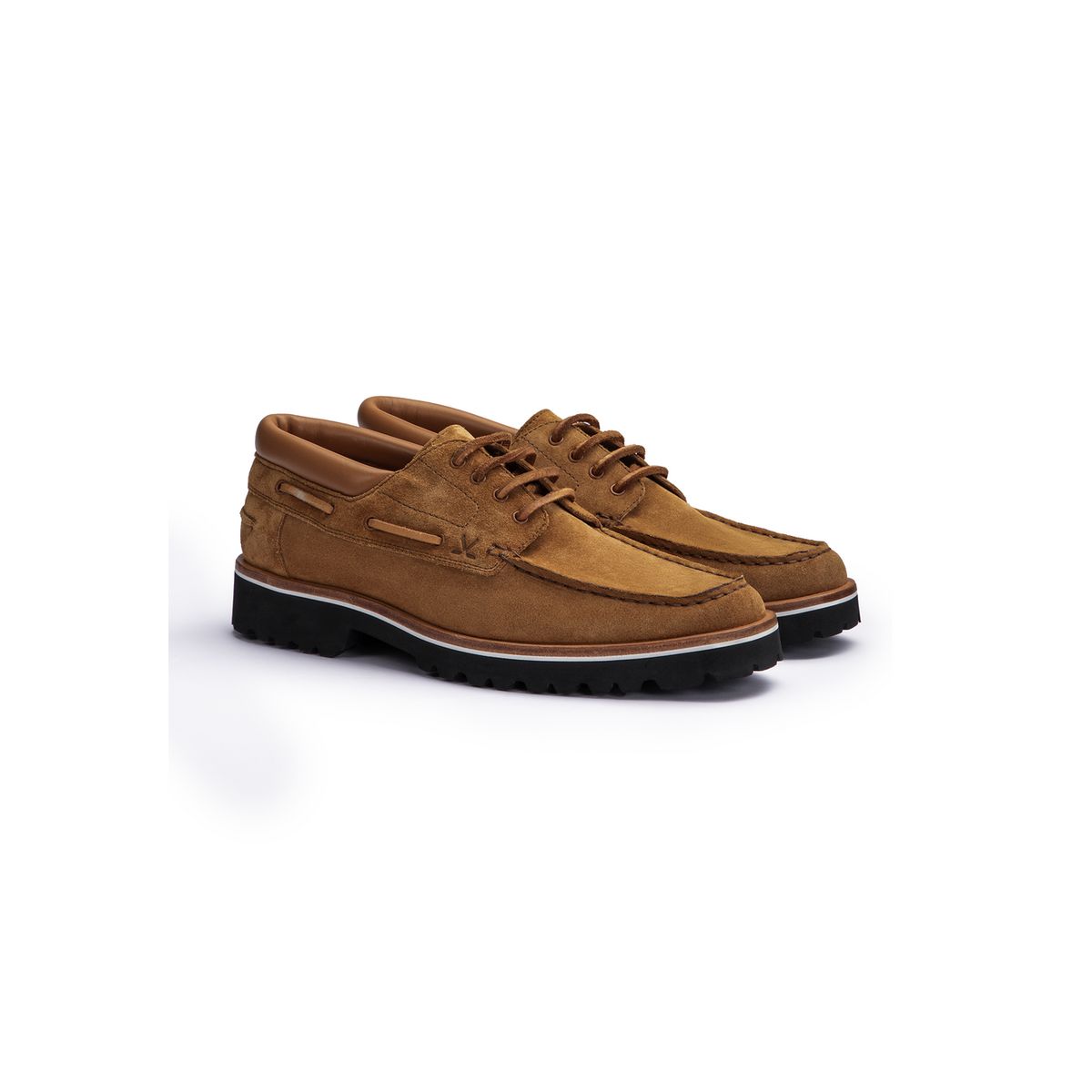 Wildleder-Bootsschuhe mit Profilsohle