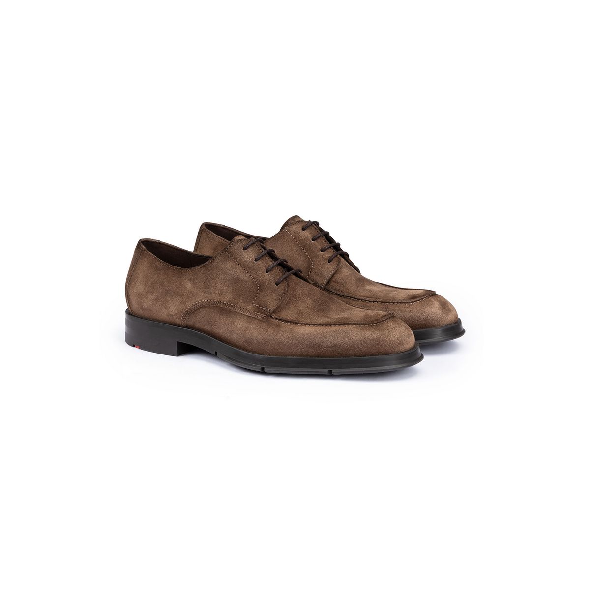 Derby-Schuhe aus Rauleder mit Mokassin-Naht