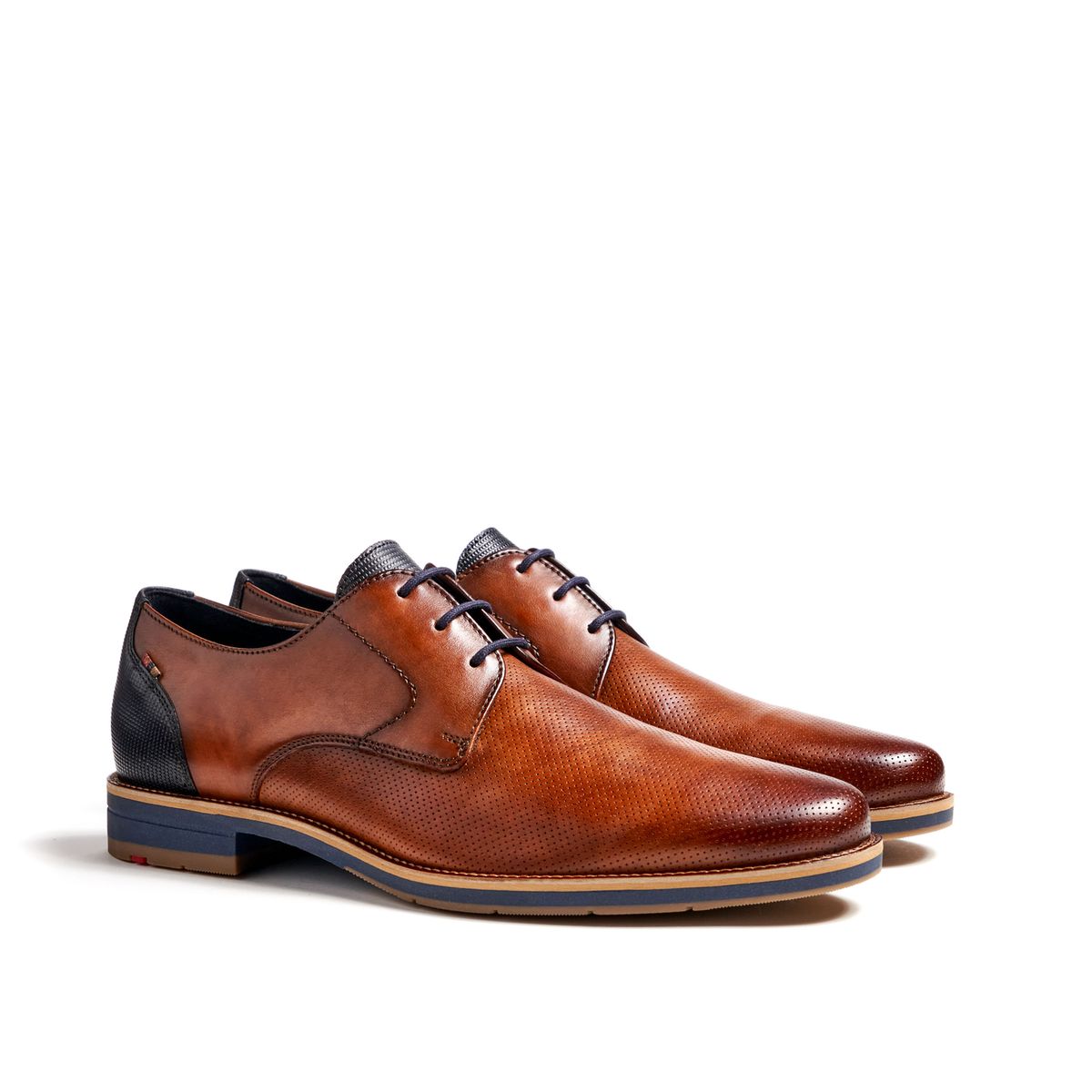 Geprägte Leder-Derby-Schuhe