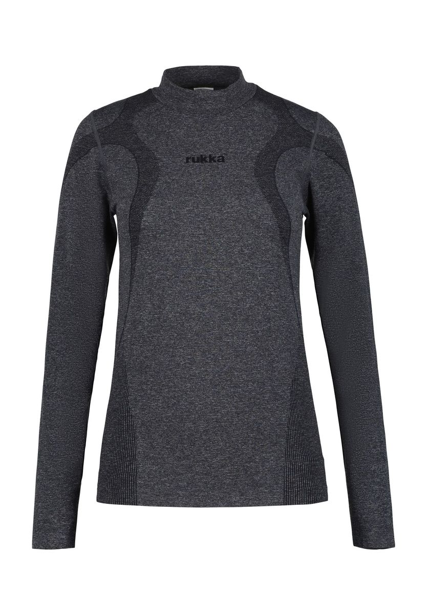 Nahtloses aktives Top mit Stehkragen