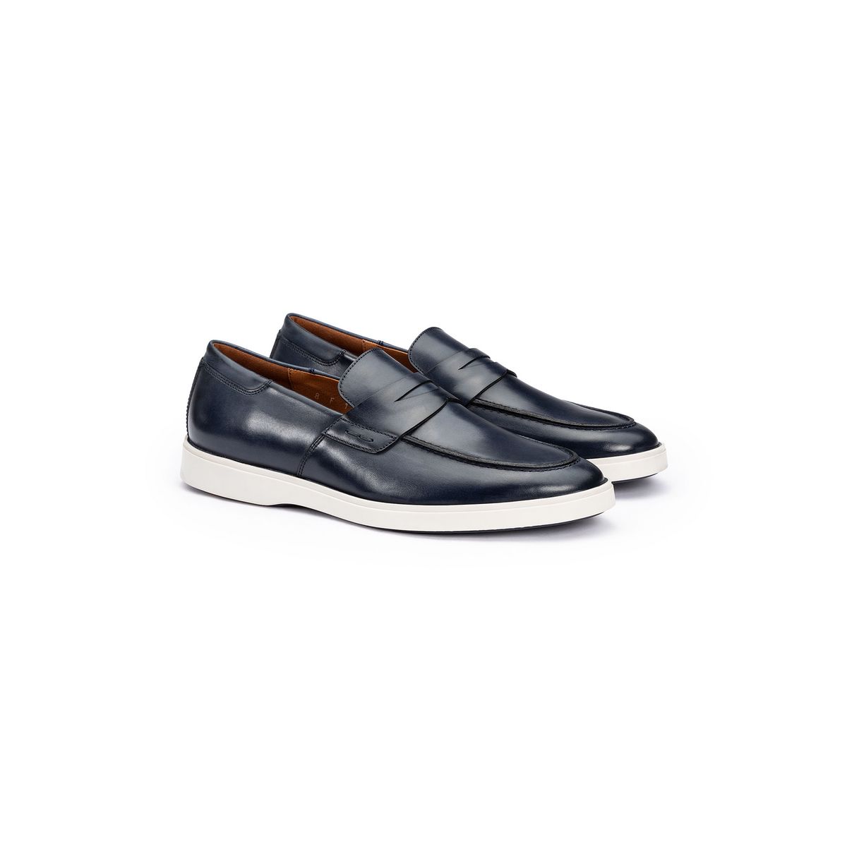 Leder Penny-Loafer mit Kontrastsohle