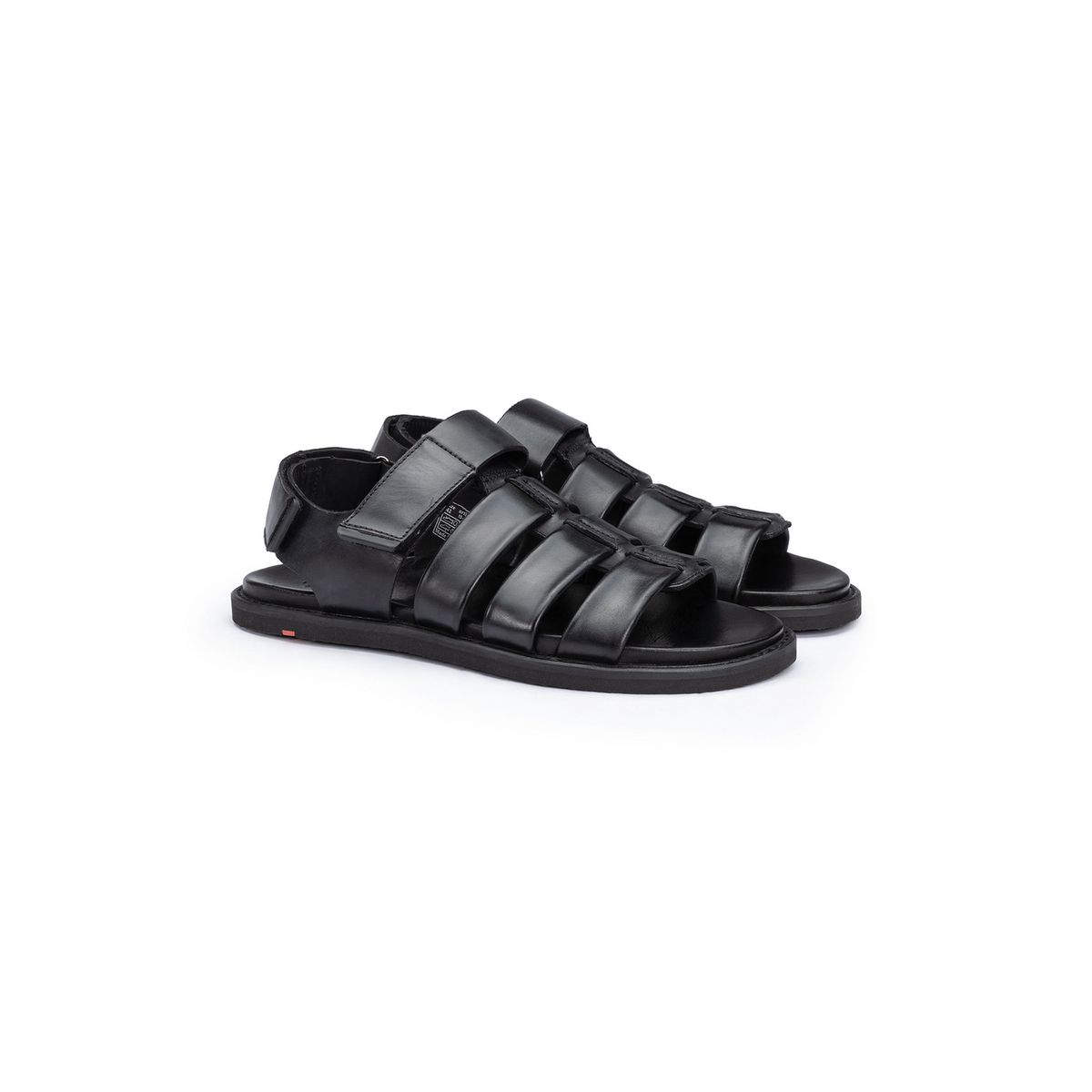 Leder-Sandalen mit Mehrfachriemen und Klettverschluss
