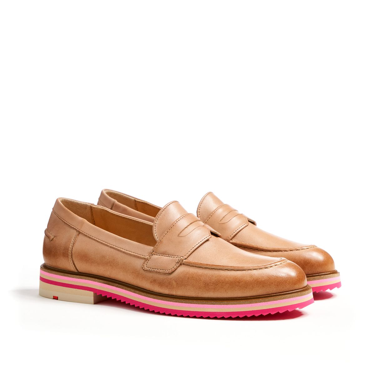 Leder-Loafer mit markanter Akzentsohle