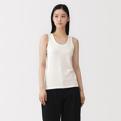 Tanktop mit Rundhalsausschnitt aus Leinen