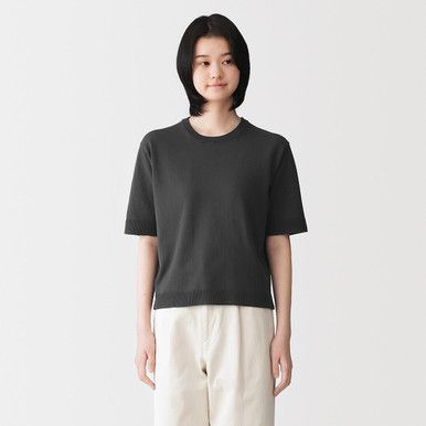 Strick-T-Shirt aus High-Twist-Baumwolle