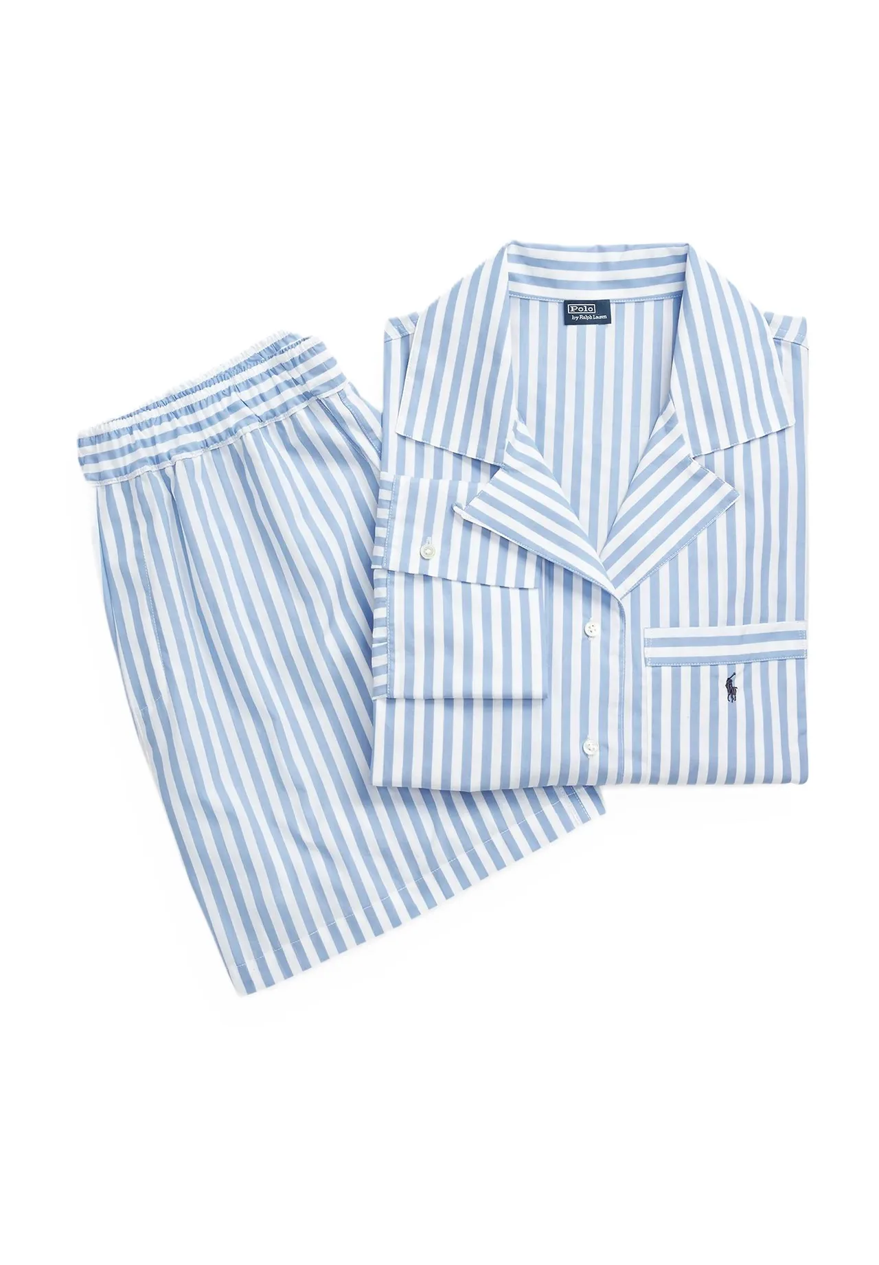 Gestreiftes Popeline-Crop-Pyjama-Set