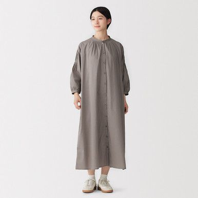 Midi-Kleid aus Baumwollvoile mit Biesen