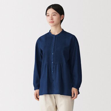 Pintuck-Faltenbluse aus Baumwollvoile
