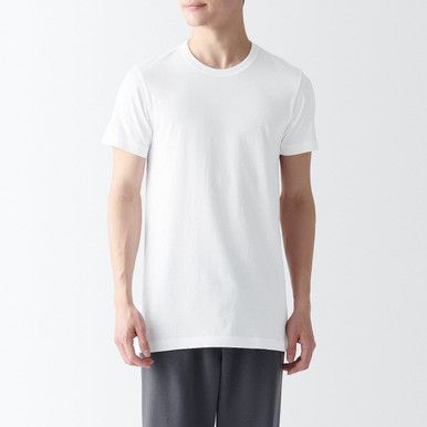Nahtloses Baumwollshirt mit Rundhalsausschnitt