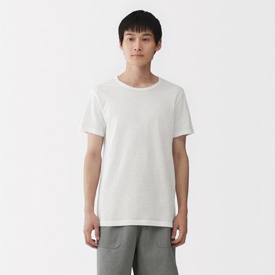 Bio-Baumwoll-Mesh T-Shirt mit Rundhalsausschnitt