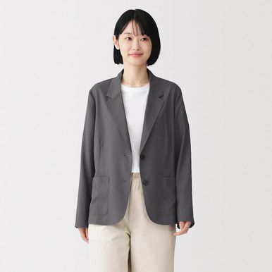 Locker geschnittene Hemdjacke aus Lyocell-Mischgewebe
