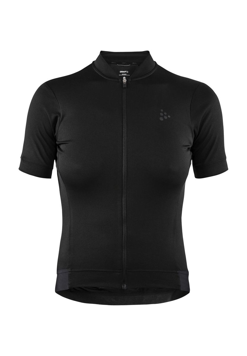 Damen Radtrikot Figurbetonter Schnitt Schwarz