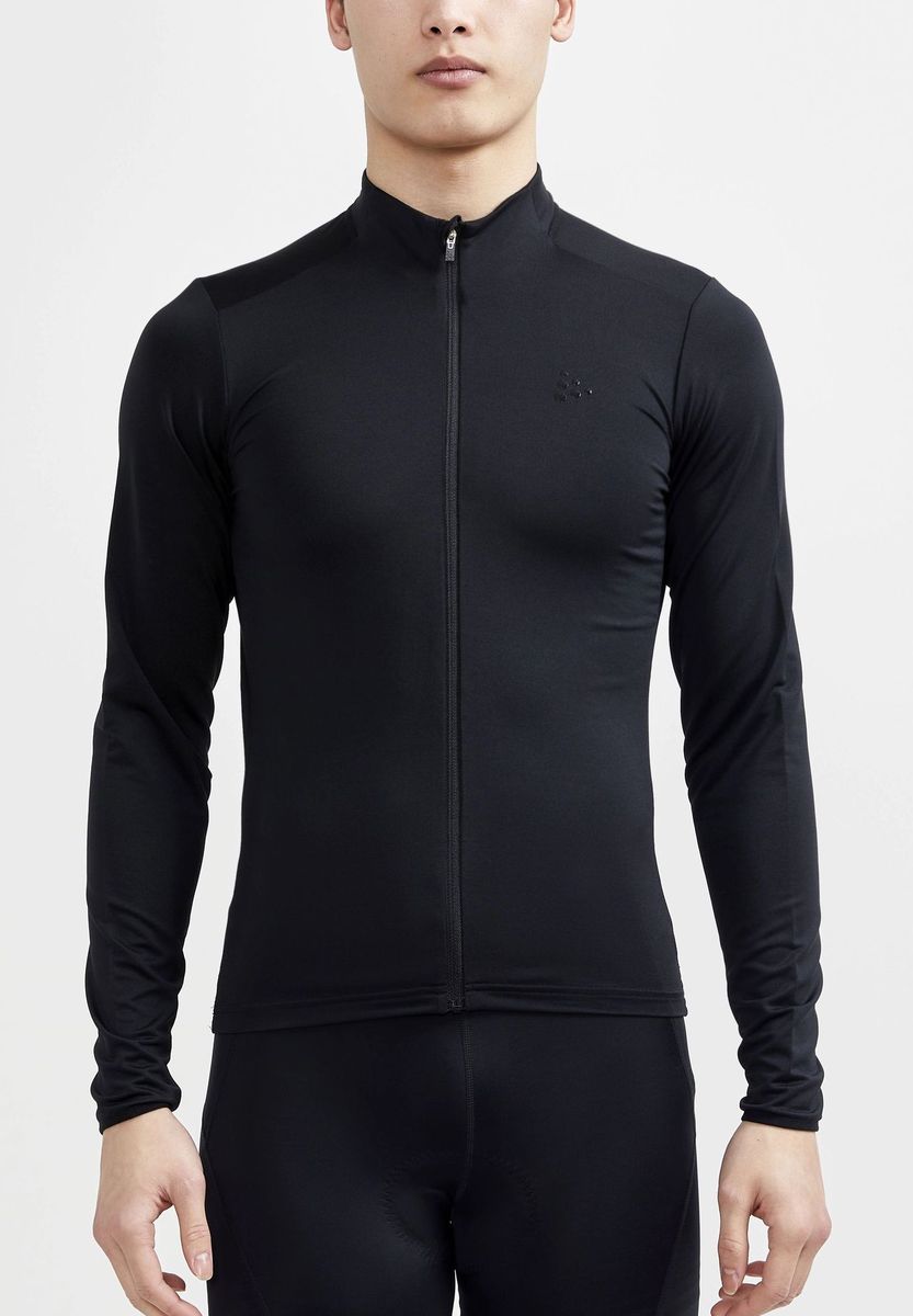 Herren Langarmshirt mit Stehkragen und Reißverschluss