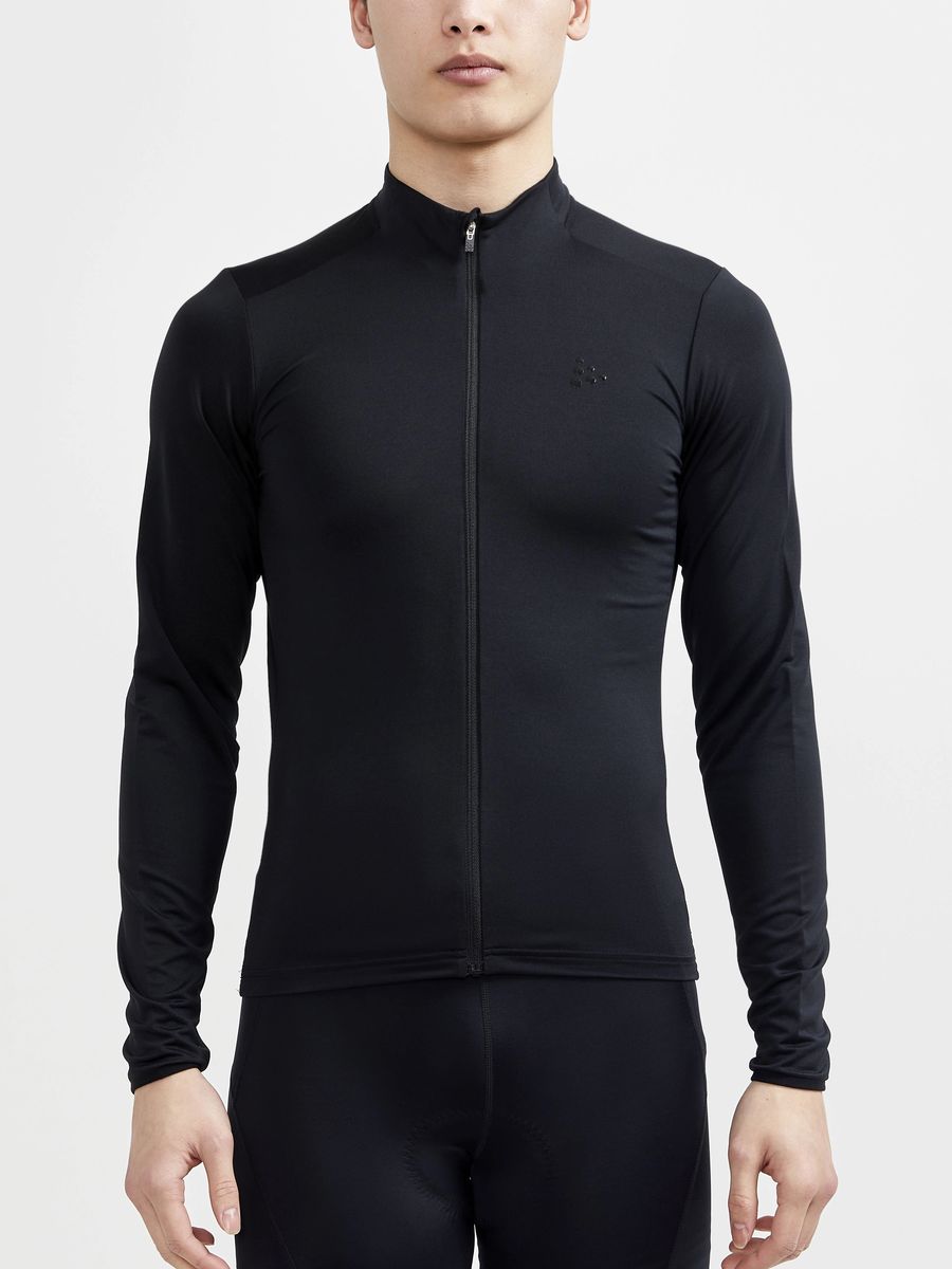 Herren Langarmshirt mit Stehkragen und Reißverschluss