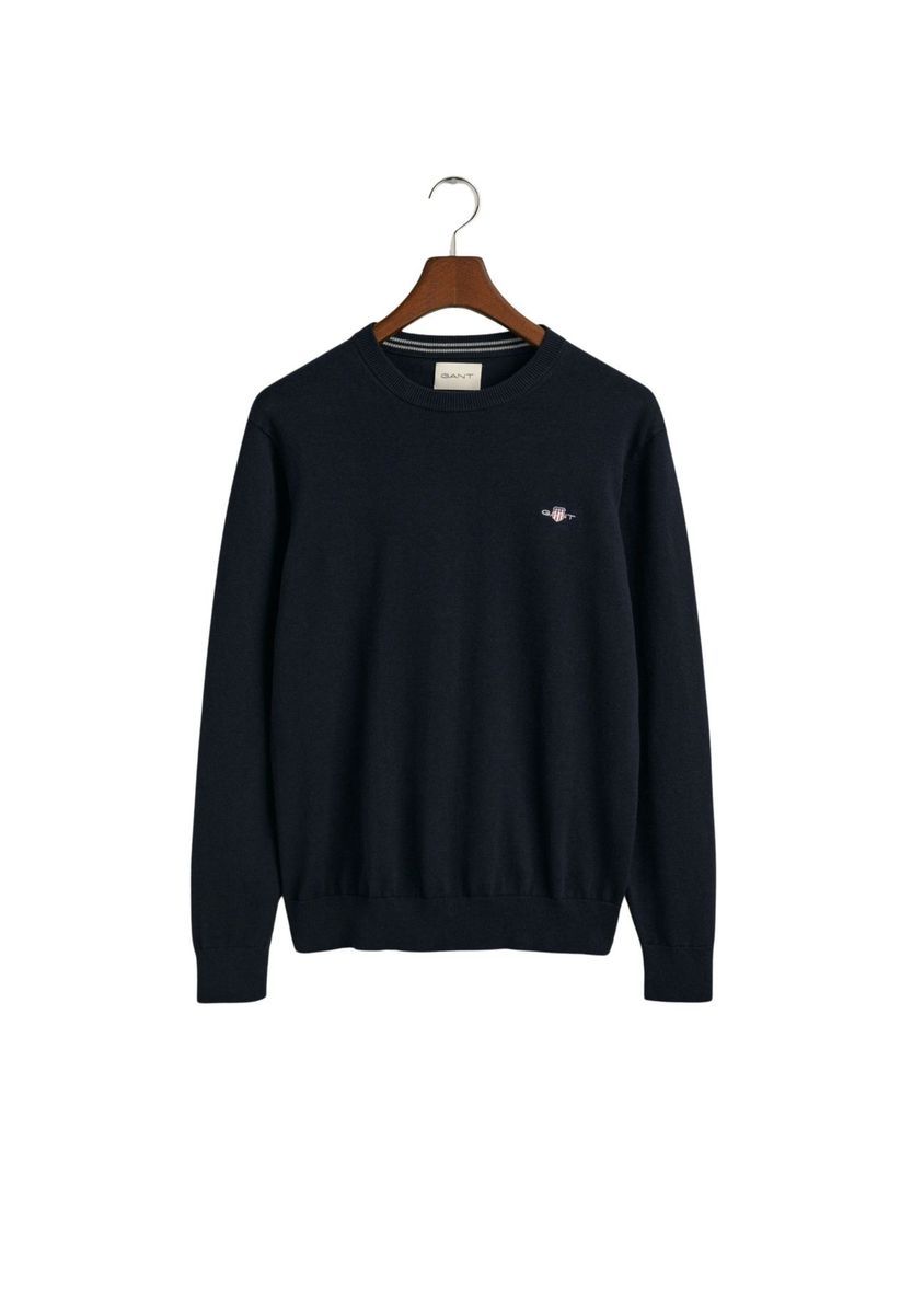 Klassischer Baumwoll-Strickpullover mit Rundhalsausschnitt