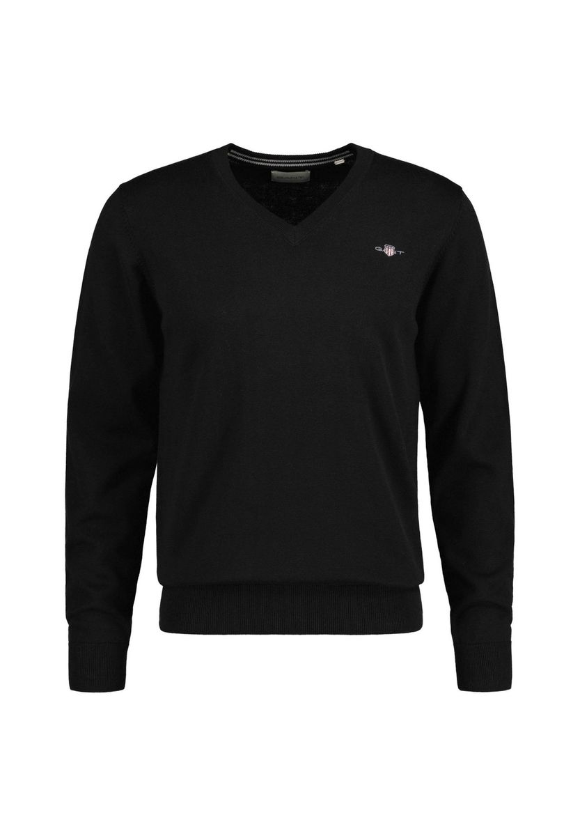 Klassischer Baumwollpullover mit V-Ausschnitt