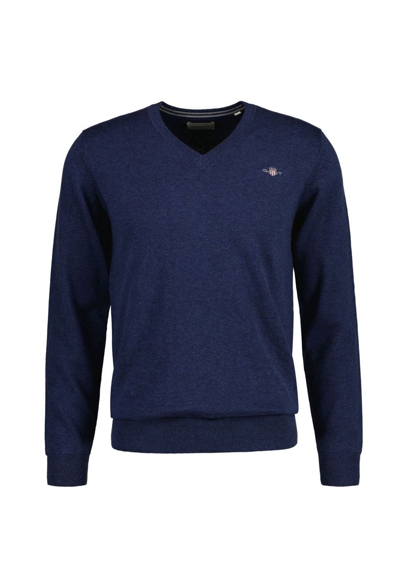 Klassischer V-Ausschnitt Baumwoll-Strickpullover