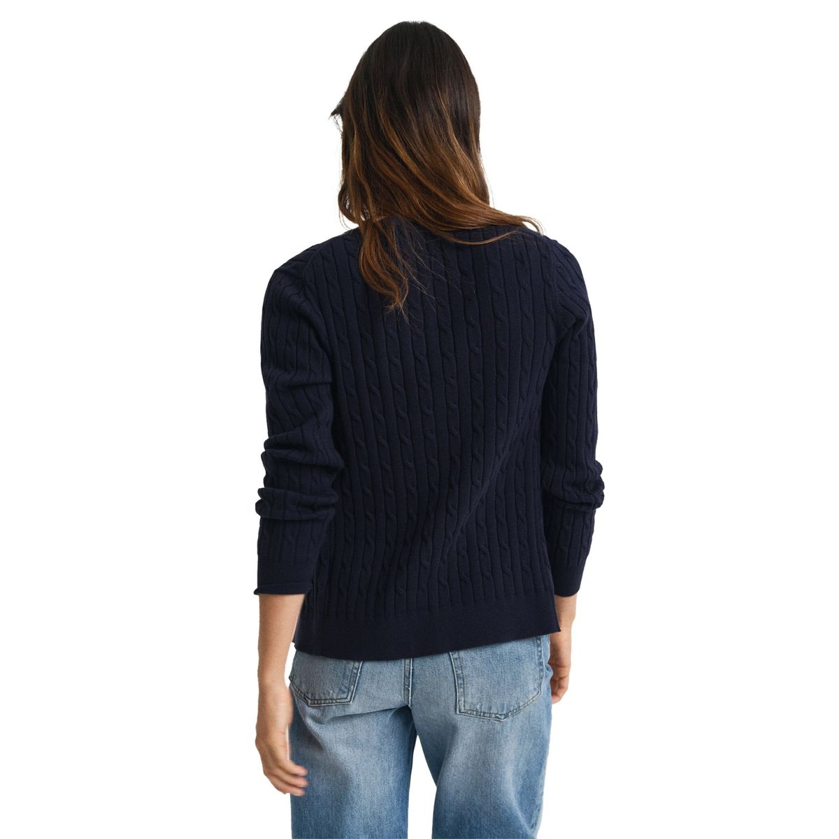 Klassische Zopfstrickjacke aus Baumwolle