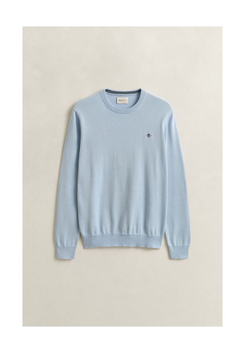 Hellblauer Baumwoll Strickpullover