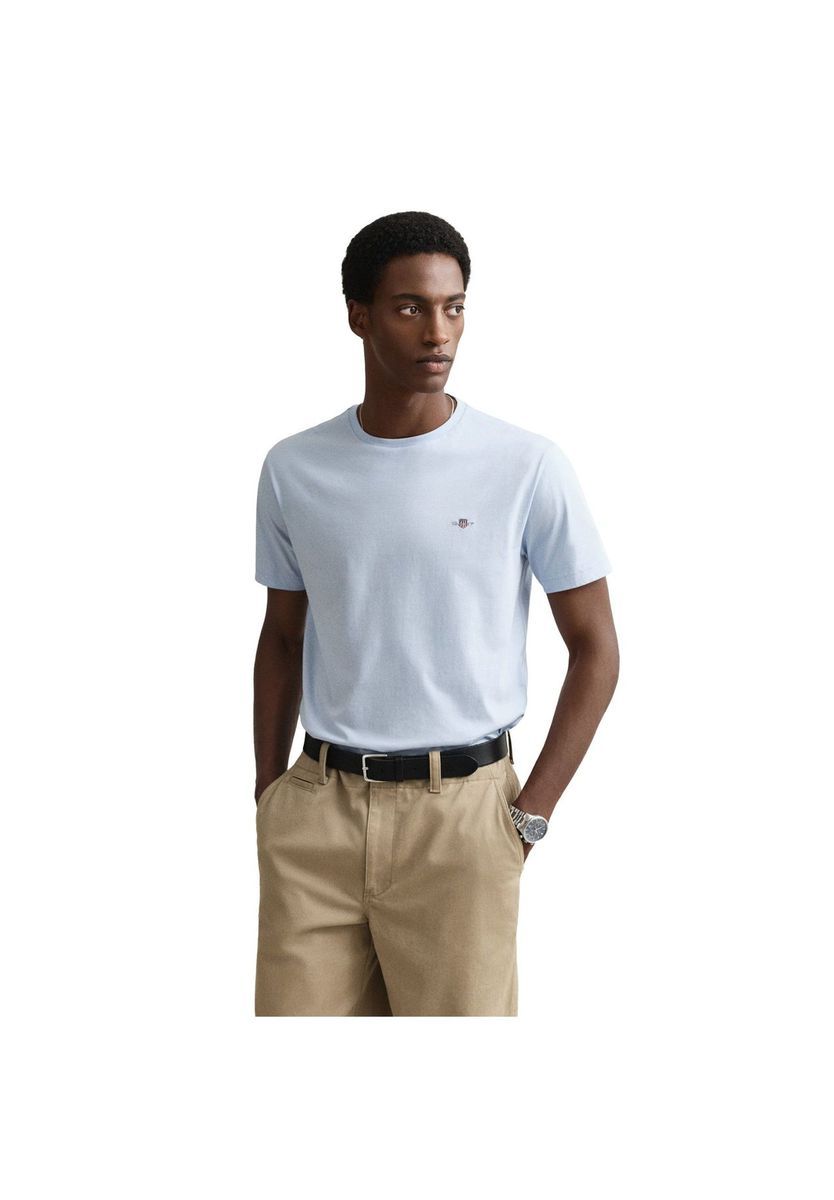 Klassisches Baumwoll-T-Shirt mit Schildlogo