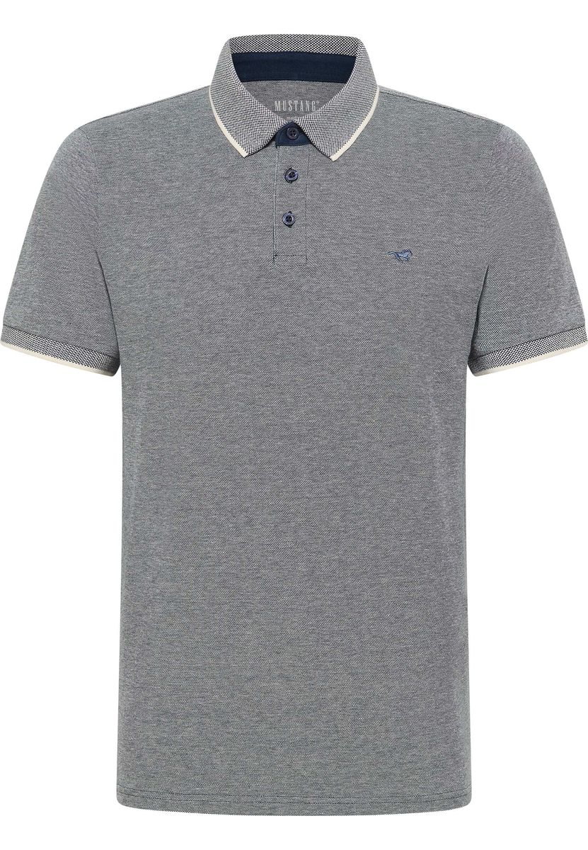 Klassisches zweifarbiges Piqué-Poloshirt