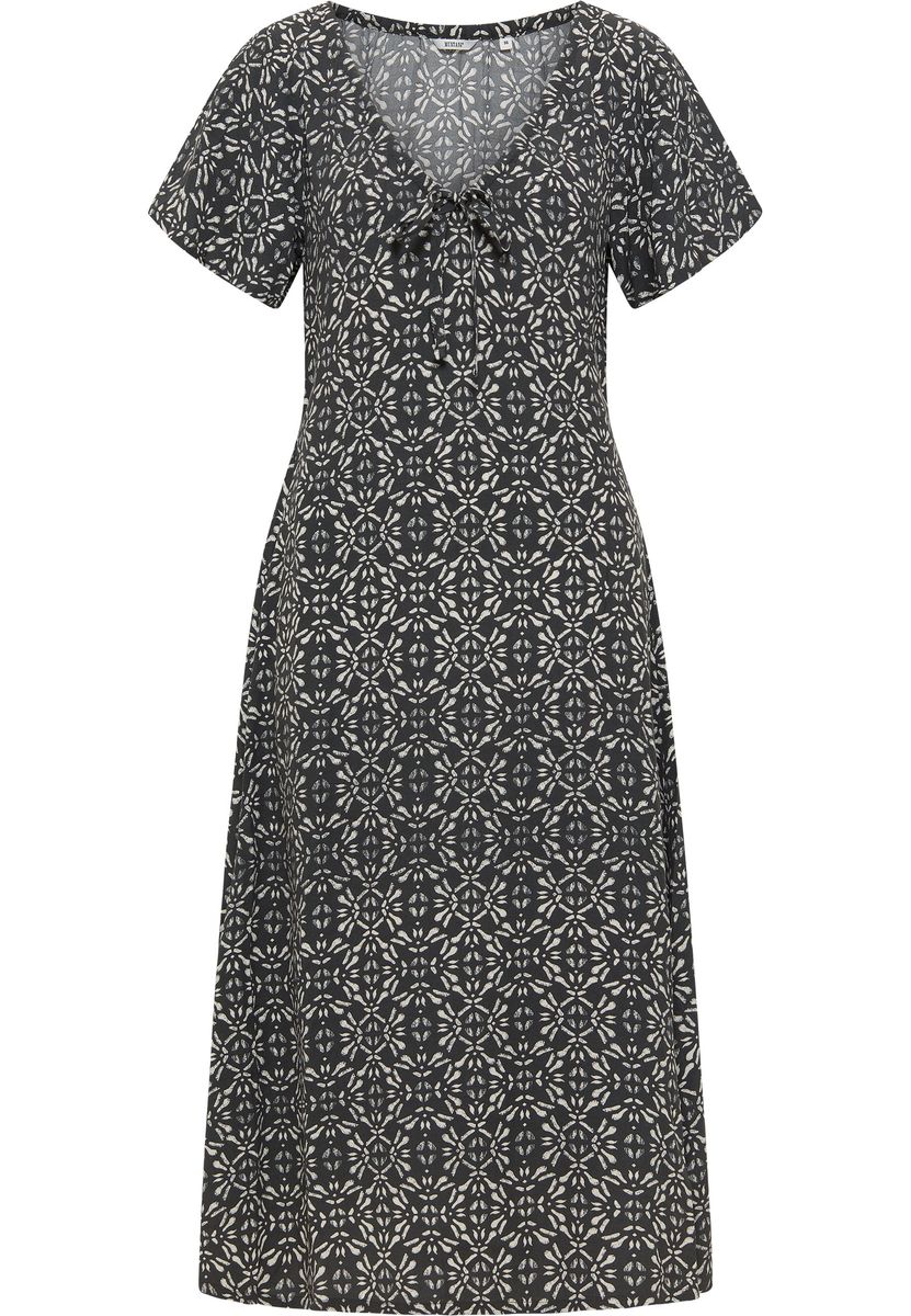 Bedrucktes Midikleid mit V-Ausschnitt