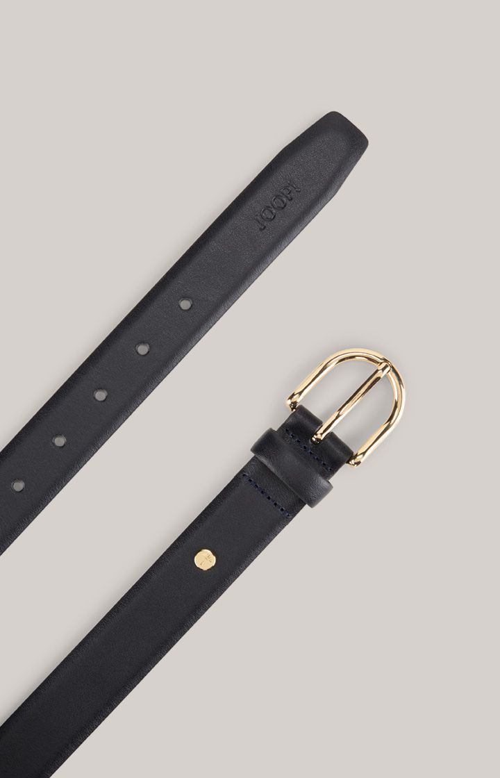 JOOP! Dunkelblauer Ledergürtel mit goldener Schnalle Klassisches Design