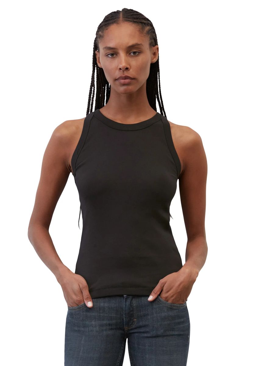 Marc O'Polo Top, Bio-Baumwolle, für Damen, schwarz, XS