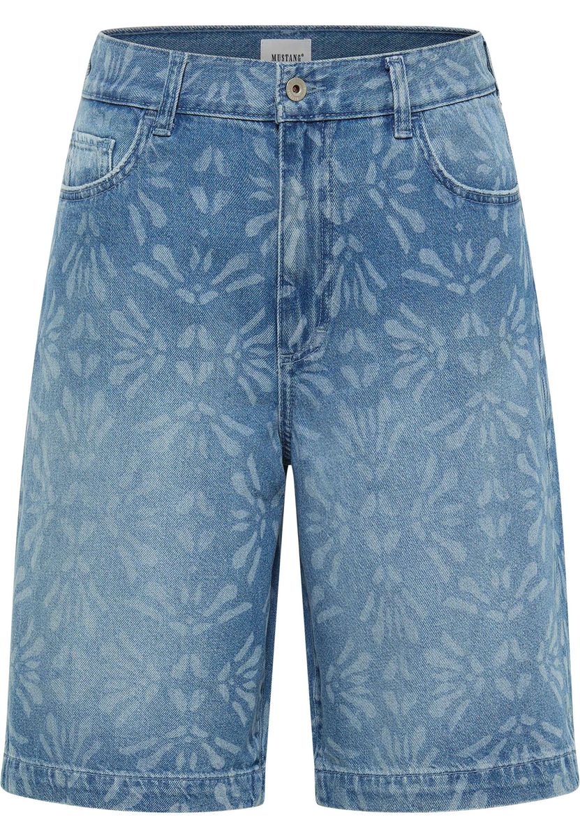 Gemusterte Bermuda-Jeansshorts