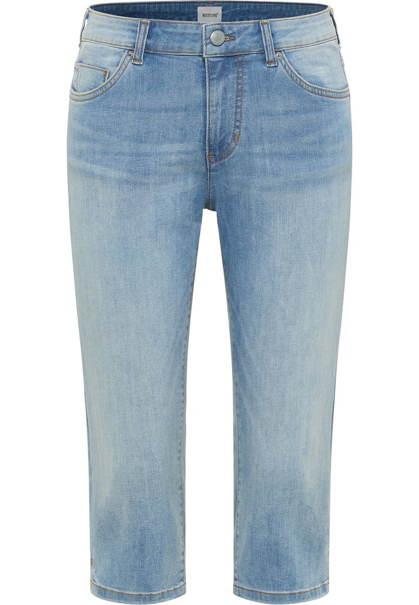 Schmale Capri-Jeans im Used-Look